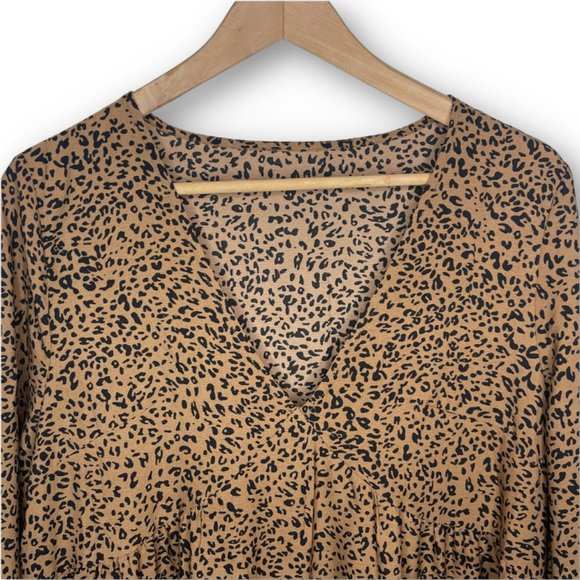 👗 Shein | NWOT Long Sleeved Leopard Print Dress | Size L - Picture 3 of 7